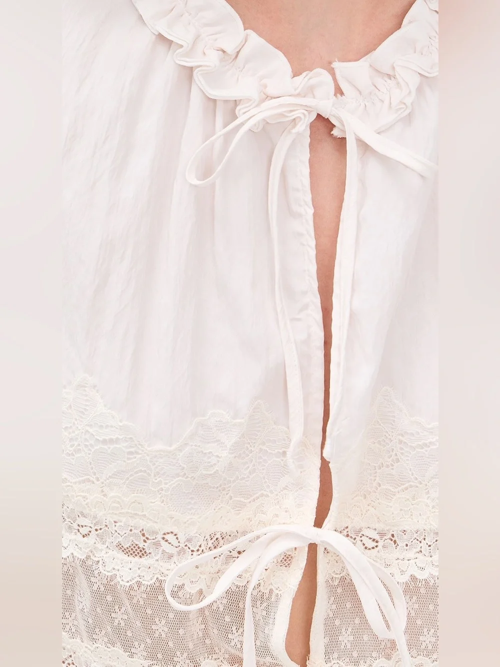 New FREE PEOPLE Intimately FP Forever Young Bed Jacket In White Alyssum Sz XS